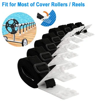 

24PCS Pool Solar Cover Reel Attachment Straps Kit for In Ground Swimming Pool Include 8 Straps LXY9