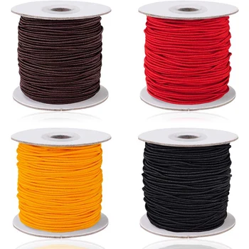 

4 Rolls 0.8mm/1mm Elastic String Cord, AIFUDA Elastic Thread Beading String Cord for DIY Jewelry Bracelet Making, 100 Meters/Rol