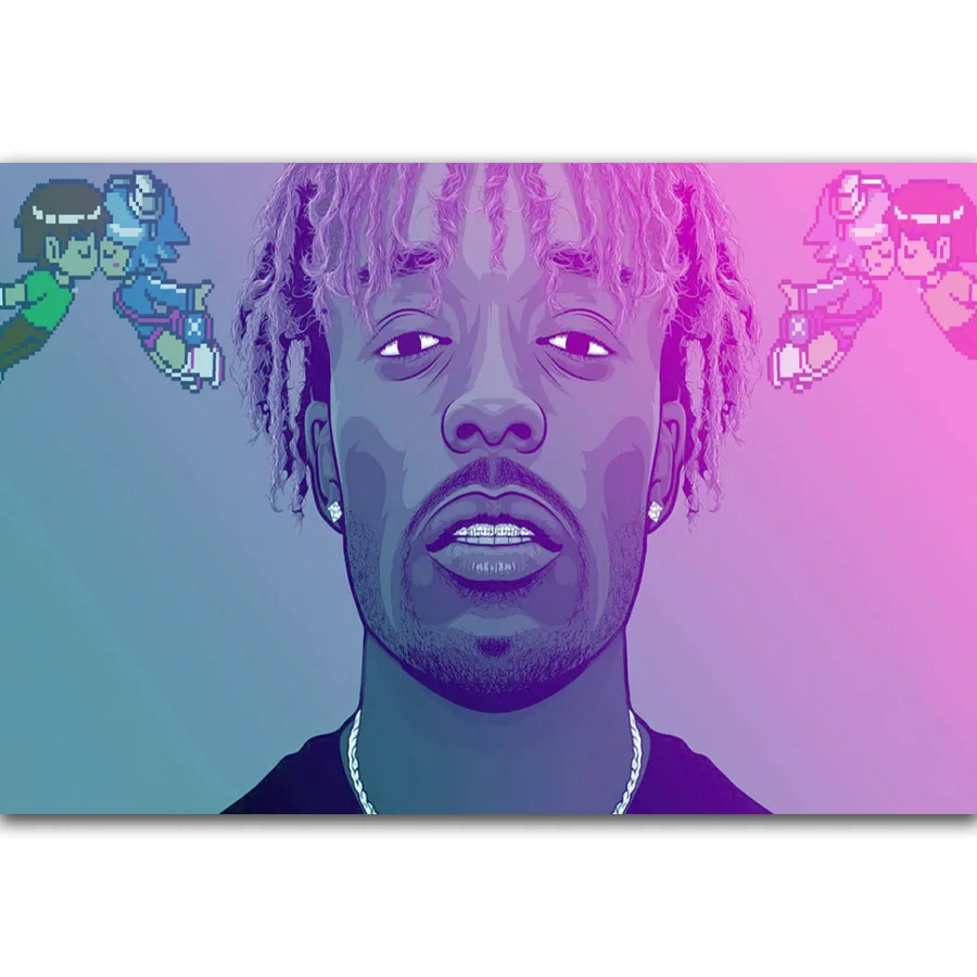 MQ1456 Lil UZI Vert хип-хоп музыка звезда рэпер певец Горячее предложение художественный плакат Топ Шелковый светильник холст домашний декор Настенная картина печать - Цвет: Розовый