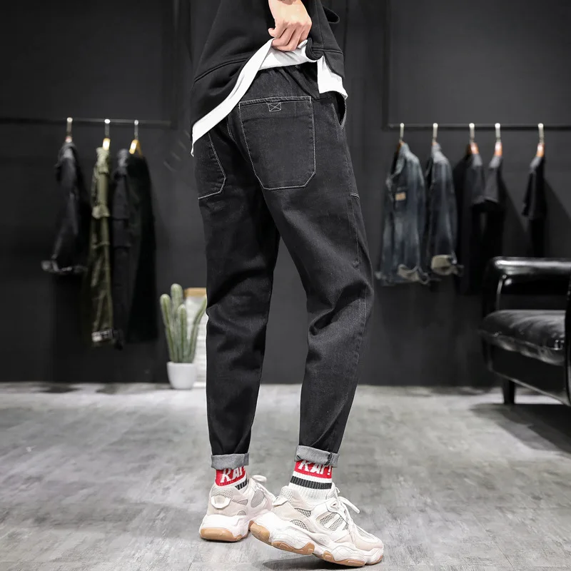 

MEN'S Jeans Korean-style Trend Loose-Fit Beam Leg 2019 Spring And Autumn New Style Youth Casual Harem Pants