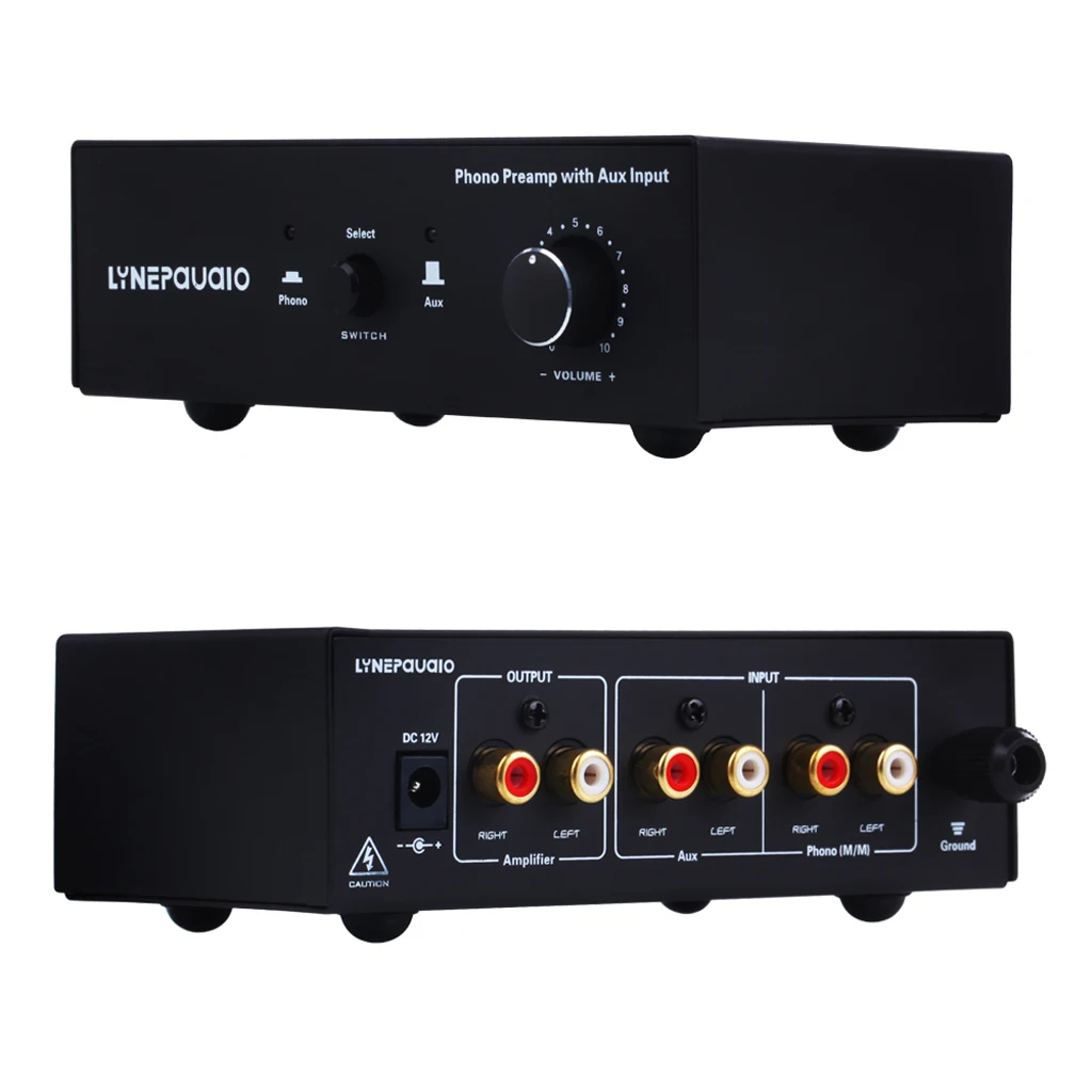 Phono Turntable Pre Amps Signal Amplifier with Auxiliary In & Volume Control