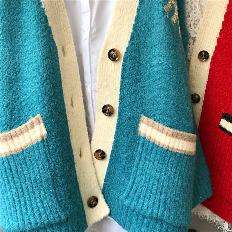 Корейский хорошего качества женский свитер вязаный кардиган пальто женский зима осень длинный рукав свитер женский