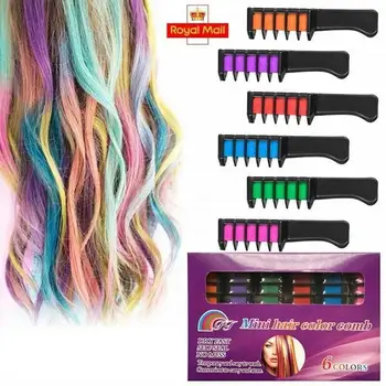 

6Pcs Cosplay Creative Hair Chalk Comb Temporary Bright Hair Color Cream For Kids Gifts