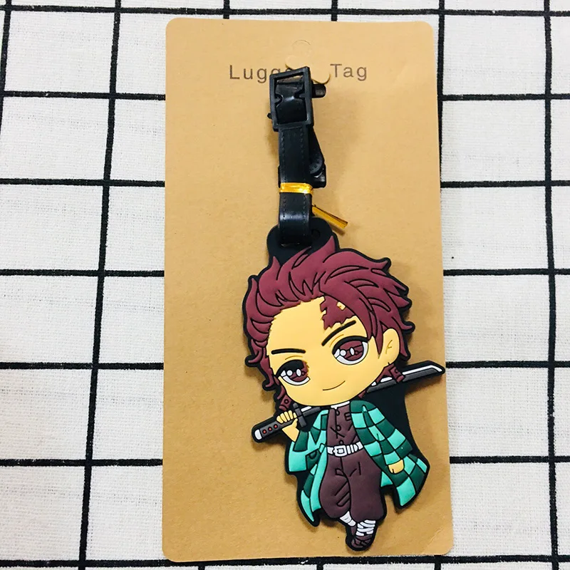2 Мультфильм Аниме демон убийца Kimetsu no Yaiba брелок ПВХ брелок Kamado Tanjirou Kamado-Nezuko посадочный талон багажная бирка brelok - Цвет: 2
