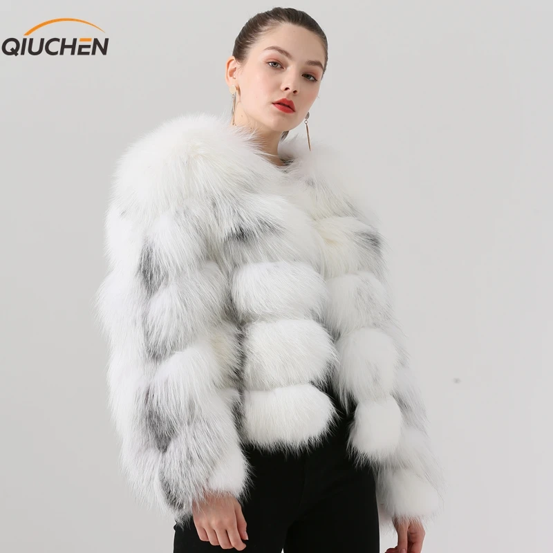 QIUCHEN PJ19046 Новое поступление Женская Шуба из натурального Лисьего меха красная лиса Высокое качество куртка модная модель горячая распродажа