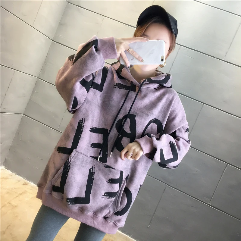 Уличная одежда размера плюс, sudaderas mujer,, женская одежда больших размеров, толстовка kawaii sweat femme, свободная бархатная флисовая женская одежда K0432