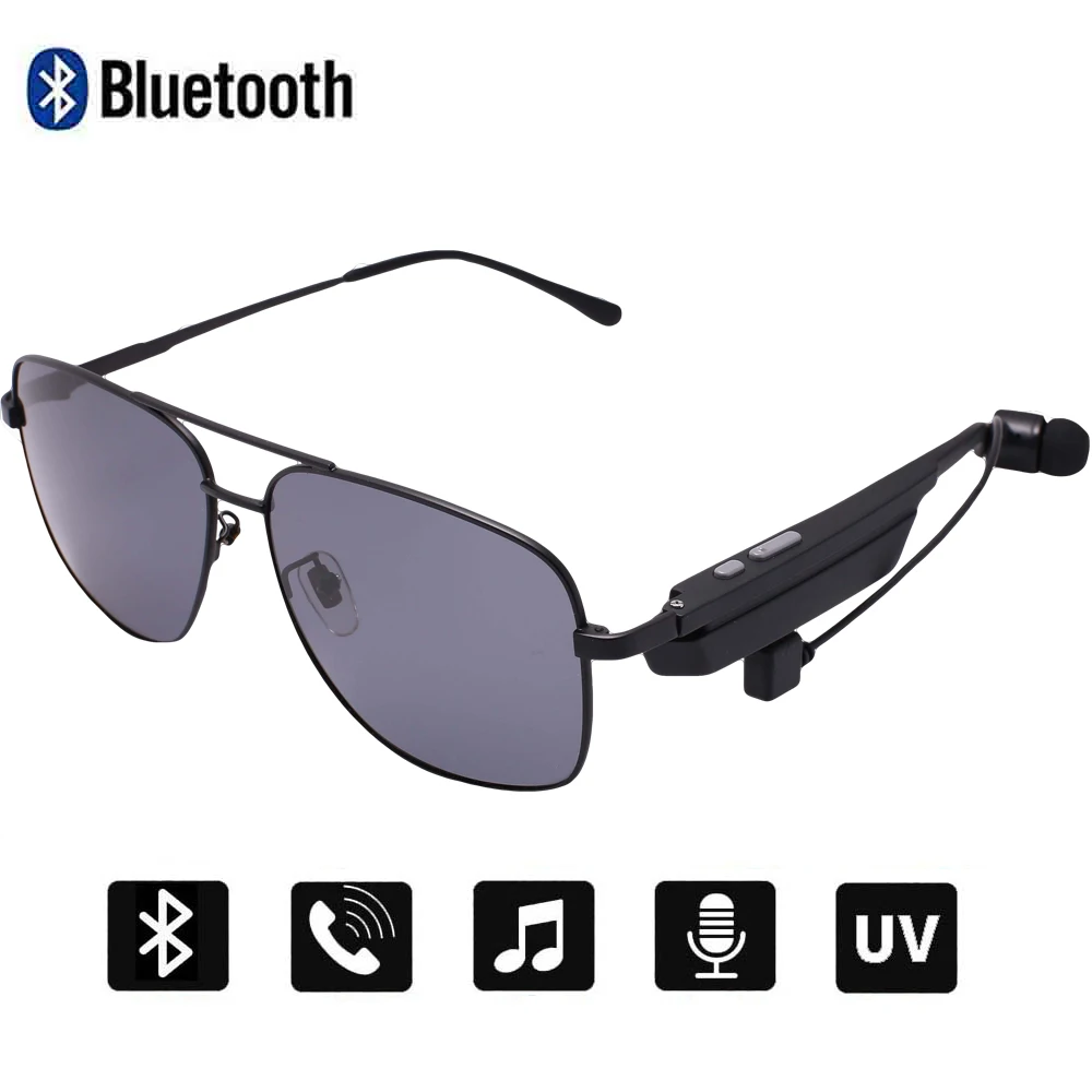 Black Gray Conway умные солнечные очки с Bluetooth беспроводной Vioce вызов аудио музыкальные очки гарнитуры поляризованные очки для вождения УФ-защита - Цвет линз: Black Gray