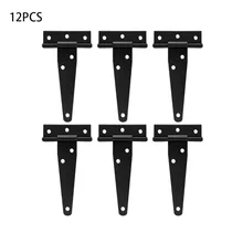 

12pcs 4 Inch T Shape Rustproof Iron Light Duty Shed Hinge Gate Strap Hinge Door Placa Para Bisagras
