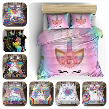 

Cross-border Export Two/three Piece Set Cartoon Unicorn Two/three Piece Set Digital Printing Two/three Piece Set Home Textile