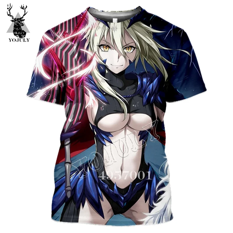 YOJULY Fate/stay night 3D принт аниме веселое Harajuku футболка мужские уличные футболки летние унисекс повседневные топы с короткими рукавами Y487