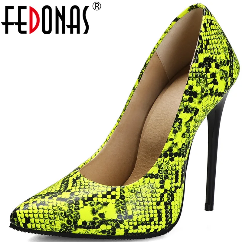 

FEDONAS Women Pumps PU Synthetic High Heels Pointed Toe Classic Design Prom Shoes Top Quality Spring Summer Shoes Woman