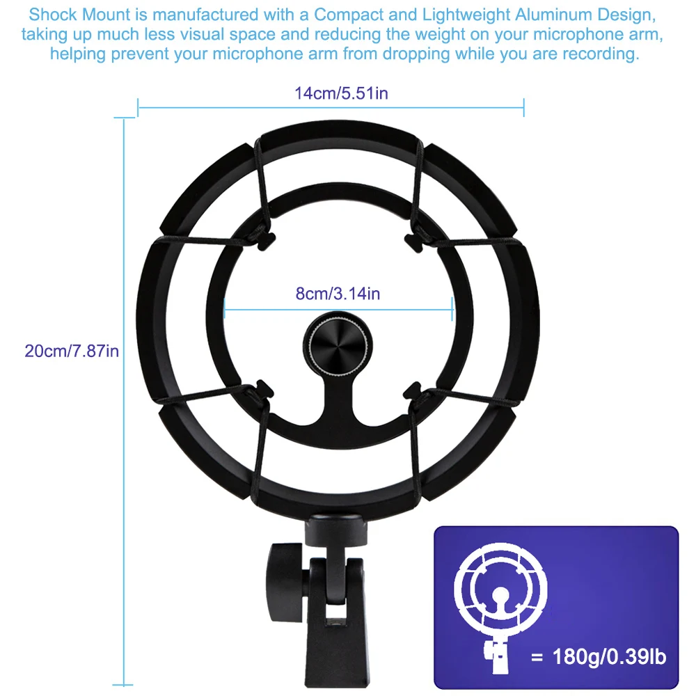 Montagem para Microfone Vibração e Choque Microfone Choque Azul Mais Recente Liga Shockmount Reduz Ruído Combinando Boom Braço Suporte - Image 5