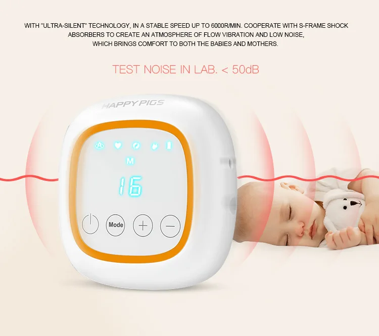 Unisex Bilateral Electric Breast Pump Mute Massage Prolactin Breast Pump Memory 16 File Touch Screen Digital Display