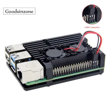 

Raspberry Pi 4 Model B Passive Cooling Case, Metal Aluminium Case with Dual Fan Kit, Cooling Heatsink Case for Raspberry Pi 4B