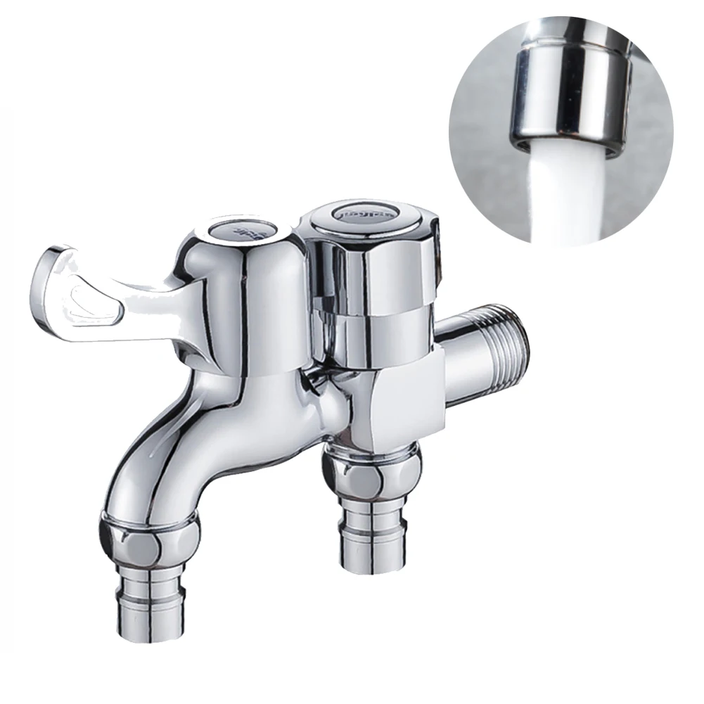 Laundry Modern Sink Garden Bathroom Washing Machine Faucet Bidet Connector Durable Water Tap Spout Double Outlet Polished Brass |
