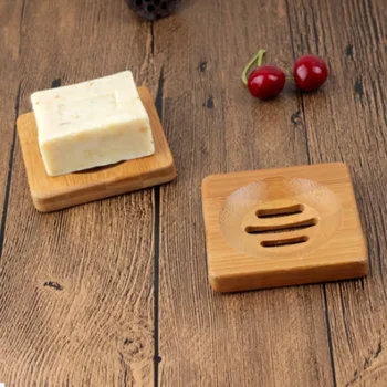 

High-Quailty Wooden Bamboo Soap Dish Tray Holder Storage Soap Rack Plate Box Container
