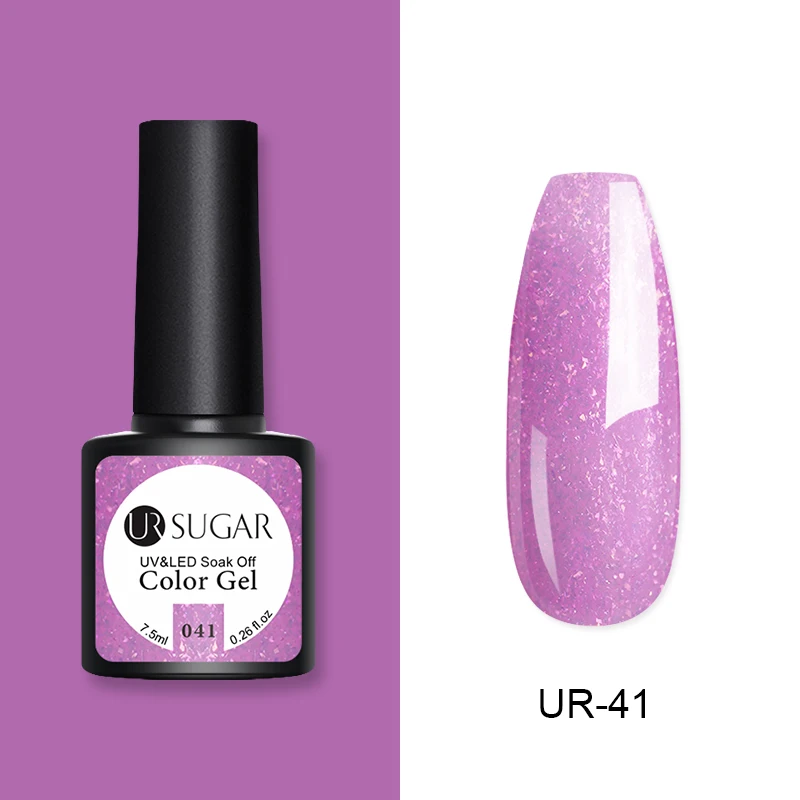 Ur Sugar, 7,5 мл, более дешевая цена, Цветной Гель-лак для ногтей, Гель-лак для ногтей, высокое качество, замачиваемый, УФ светодиодный Гель-лак, не протирается, верхнее Базовое покрытие - Цвет: 41