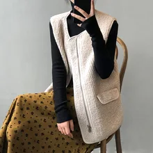 Word double peryla, vest, 2021, winter, new Korean version, loose imitation lamb, vest, shoulder 9053