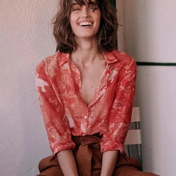 

Floral Print Shirt Women Autumn 2020 Chic Long Sleeve Button Up Casual Blouse Vintage Women Tops And Blouses Summer Shirts