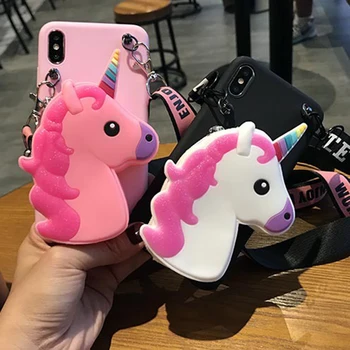 

3D Cartoon Horse Wallet Case For Moto One Vision Action MACRO Power P40 POWER P40/Z4 Play Z3 X4 Cute Cat Soft TPU Cover
