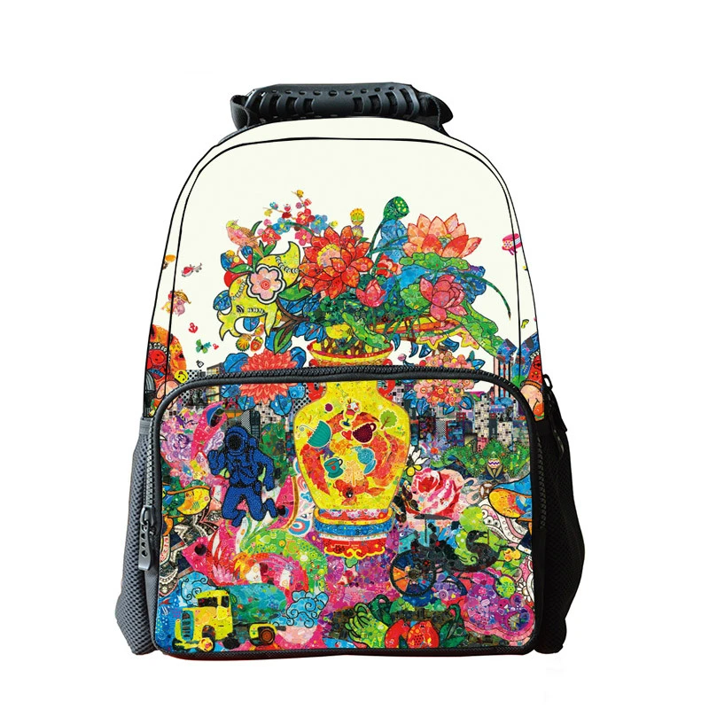 Ethnic Felt Shoulder Backpack Teenagers Retro-Custom 3D Backpack Shoulder Backpack