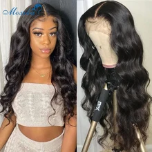 Moxika кружевные фронтальные человеческие волосы парики с детскими волосами не Реми бразильские объемные волнистые фронтальные парики для черных женщин