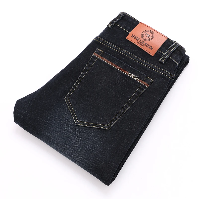 Брендовые новые мужские Модные джинсы деловые повседневные Стрейчевые узкие джинсы классические брюки джинсовые штаны мужские 101 - Цвет: Черный