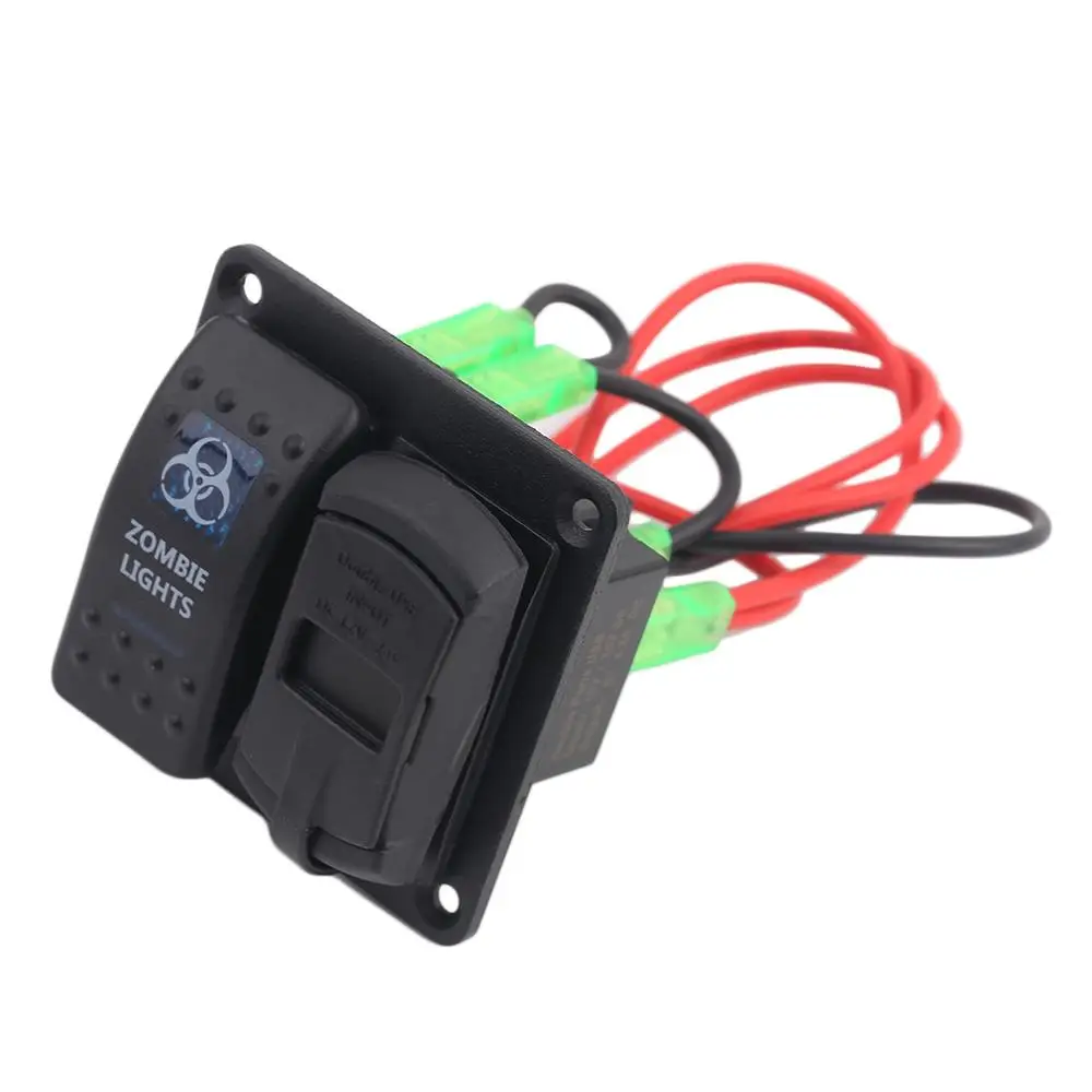 CS-512B1 4.2A IP65 авто лодка морской алюминиевый выключатель доска двойной USB с Вольтметр коммутационная панель
