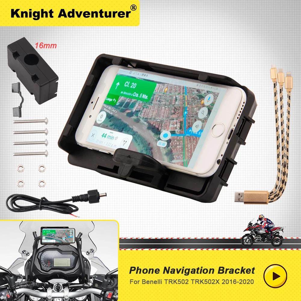

For BENELLI TRK 502 TRK 502X 2016-2019 2020 2021 2022 mobile phone Navigation bracket USB phone charging Accessories Sticker