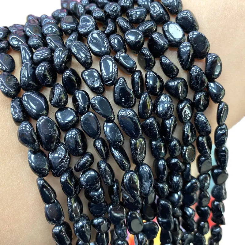 Тонкий 100% натуральный камень черный турмалин нестандартный гравий