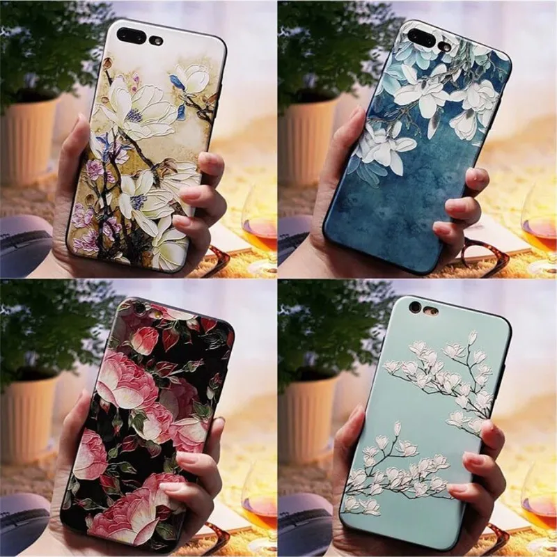 

Luxury Emboss Cover on for Samsung Note8 S7 S8 S9 S10 Plus S7EDGE S10LITE C8 C9 3D Flowers Pattern Silicone shell Case fundas