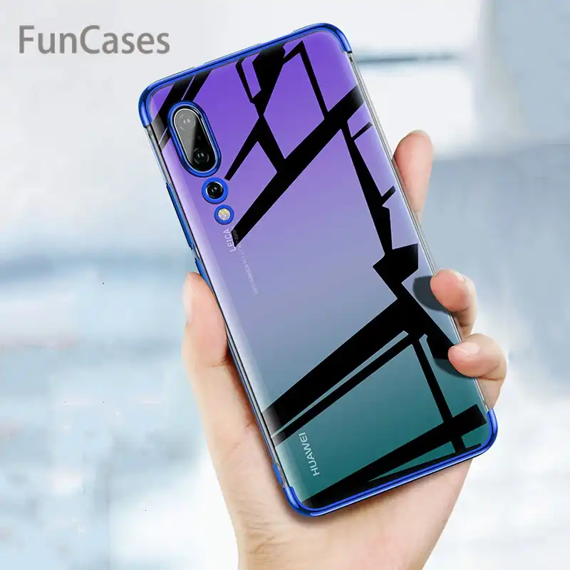 Electroplate Clear Cover For Huawei P Smart 2019 Case P30 P20 Lite