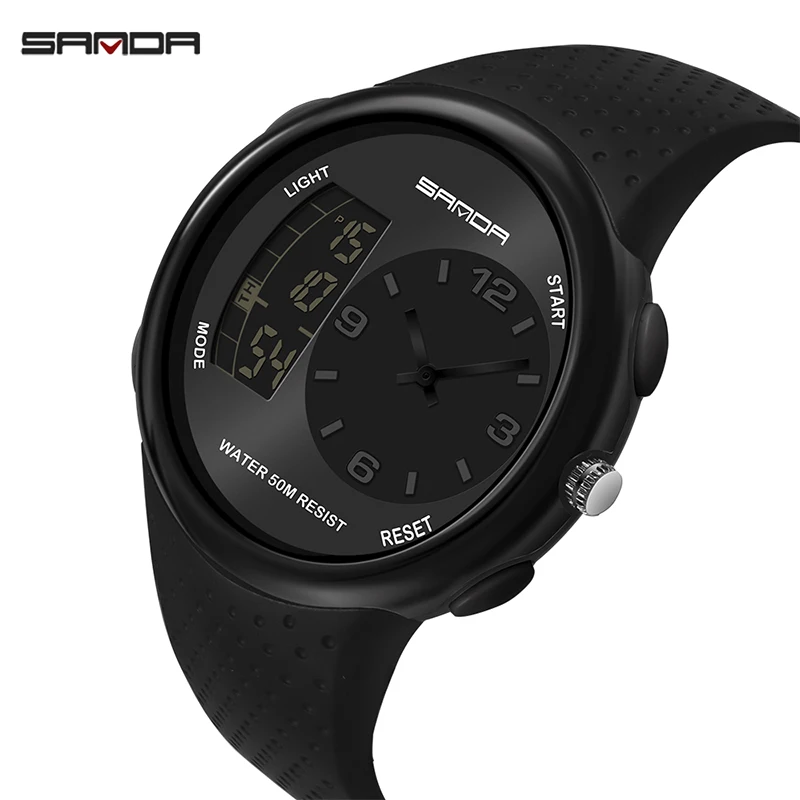 Sanda новые мужские электронные часы спортивные часы Удобные часы модные и удобные часы мужские часы электронные часы - Цвет: black