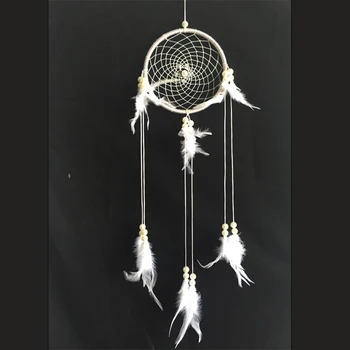 

18*60cm 2015 New fashion jewelry Hot big white Dreamcatcher Wind Chimes Indian Style Feather Pendant Dream Catcher Gift