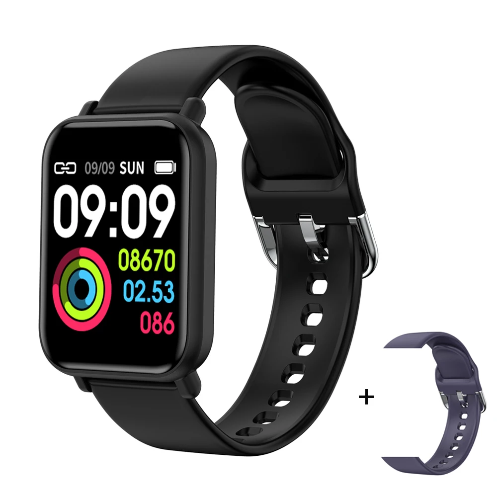 SENBONO S16 женские умные часы для Android Apple Watch IP68 Водонепроницаемые Смарт-часы для мужчин PK P68 P70 B57 - Цвет: Black add 1BlueStrap