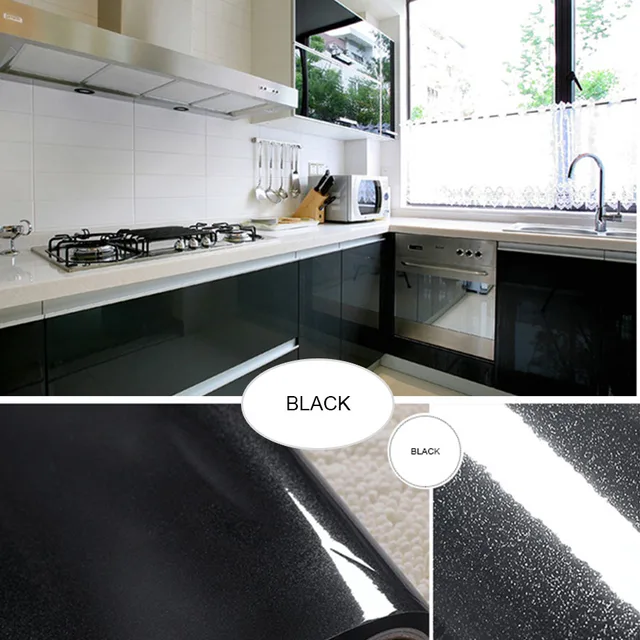 Pearl White DIY Decorative Film PVC Self Adhesive Wall Paper Furniture Renovation Stickers Kitchen Cabinet Waterproof Wallpaper PEARL Black