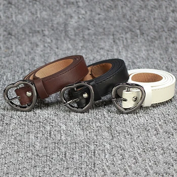 

Women's Fashion Solid Belts Casual Personality Pin Buckle Heart Shaped All-Match Belt Solid Color
