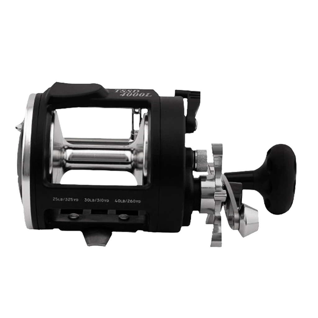 Fishing Reels Saltwater 3+1 BB Sea Baitcasting Reel Trolling Boat Reel Drum Fishing Reel Black 