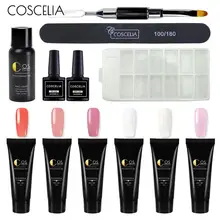 COSCELIA, 6 шт., полигель, набор для наращивания ногтей, Гель-лак, полигель, быстрое наращивание ногтей, твердый гель, решение для ногтей, набор для маникюра