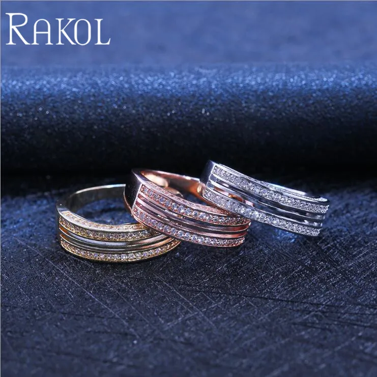 

RAKOL Fashion Simple AAA Cubic Zirconia Finger Engagement Rings for Women Bride Wedding Party Jewelry Anniversary RR12359