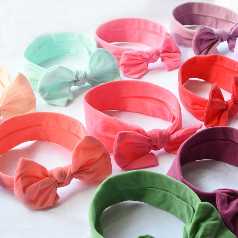 1pc Newborn Baby Headbands Headwear Baby Girl Elastic Hair Band Kids Toddler Turban Knotted Bow Hairband Shower Accessories