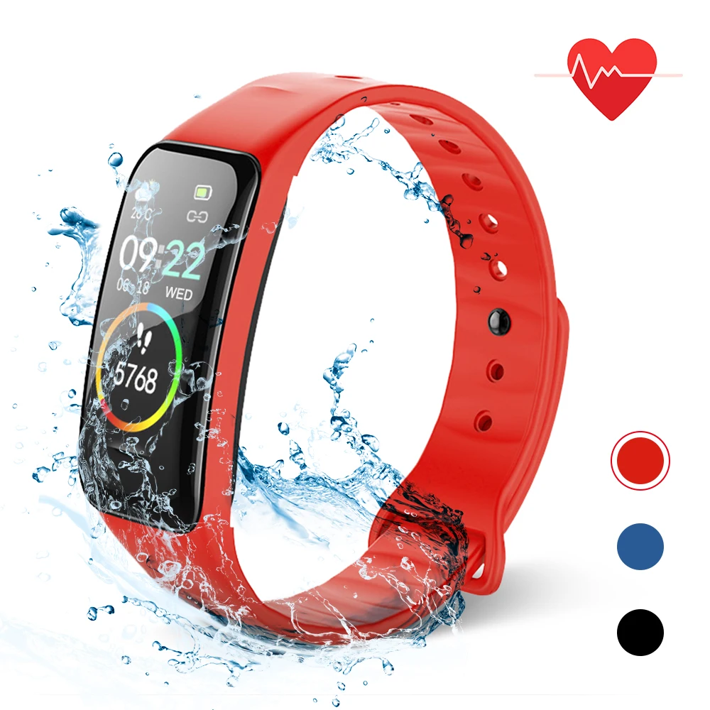 

IP67 Color Screen Fitness Watch Bracelet Heart Rate Pedometer Blood Pressure Calorie Counter Sleep Monitoring stappenteller