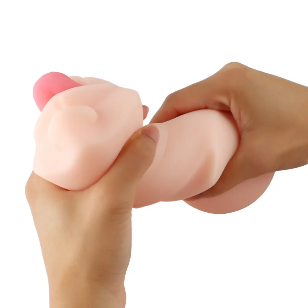 Реалистичная карманная киска мужской мастурбатор Aritificial силиконовый рот язык