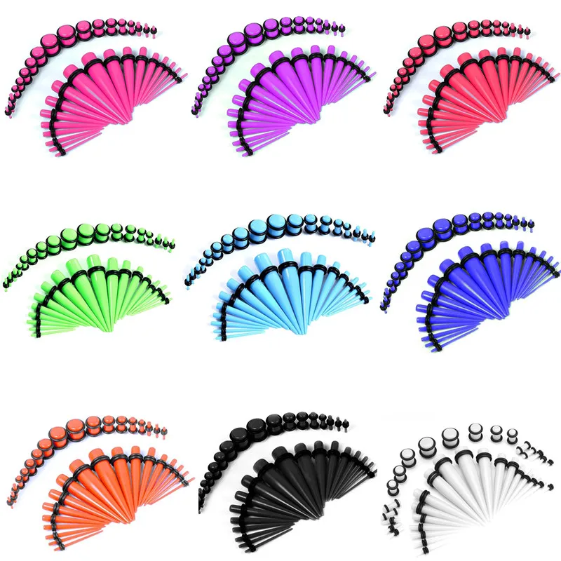 36PCS Acrylic Ear Stretching Kit Gauge 14G-00G Lot Taper Set Stretchers Plugs And Tunnels Expansione Oreja | Украшения и