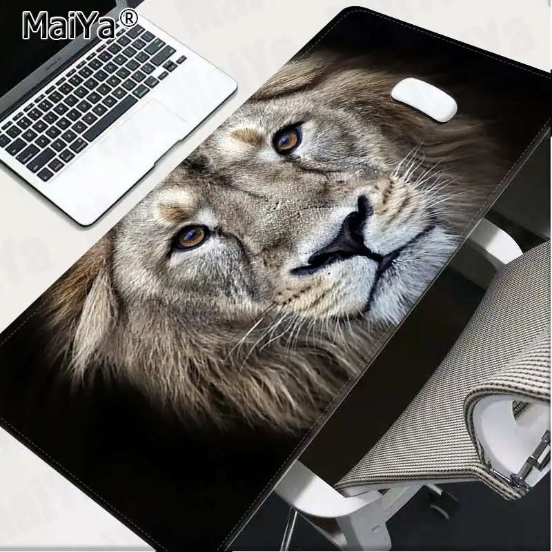Maiya Cool New Awesome животное, Лев, тигр, фиксирующий край коврик для мыши, игровой коврик,, большой коврик для мыши, клавиатуры - Цвет: Lock Edge 30x80cm