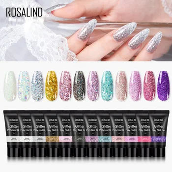 

ROSALIND Glitter Poly Nail Gel Shiny Builder Gel Nail Polish Lacquer Of Nail Extension Art Design All For Manicure Top Base