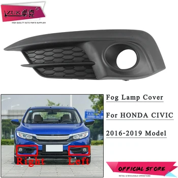 

ZUK Left Right Front Bumber Fog light Fog Lamp Fog Lamp Garnish Cover Hood Trim For HONDA CIVIC 2016 2017 2018 2019 FC1 FC7