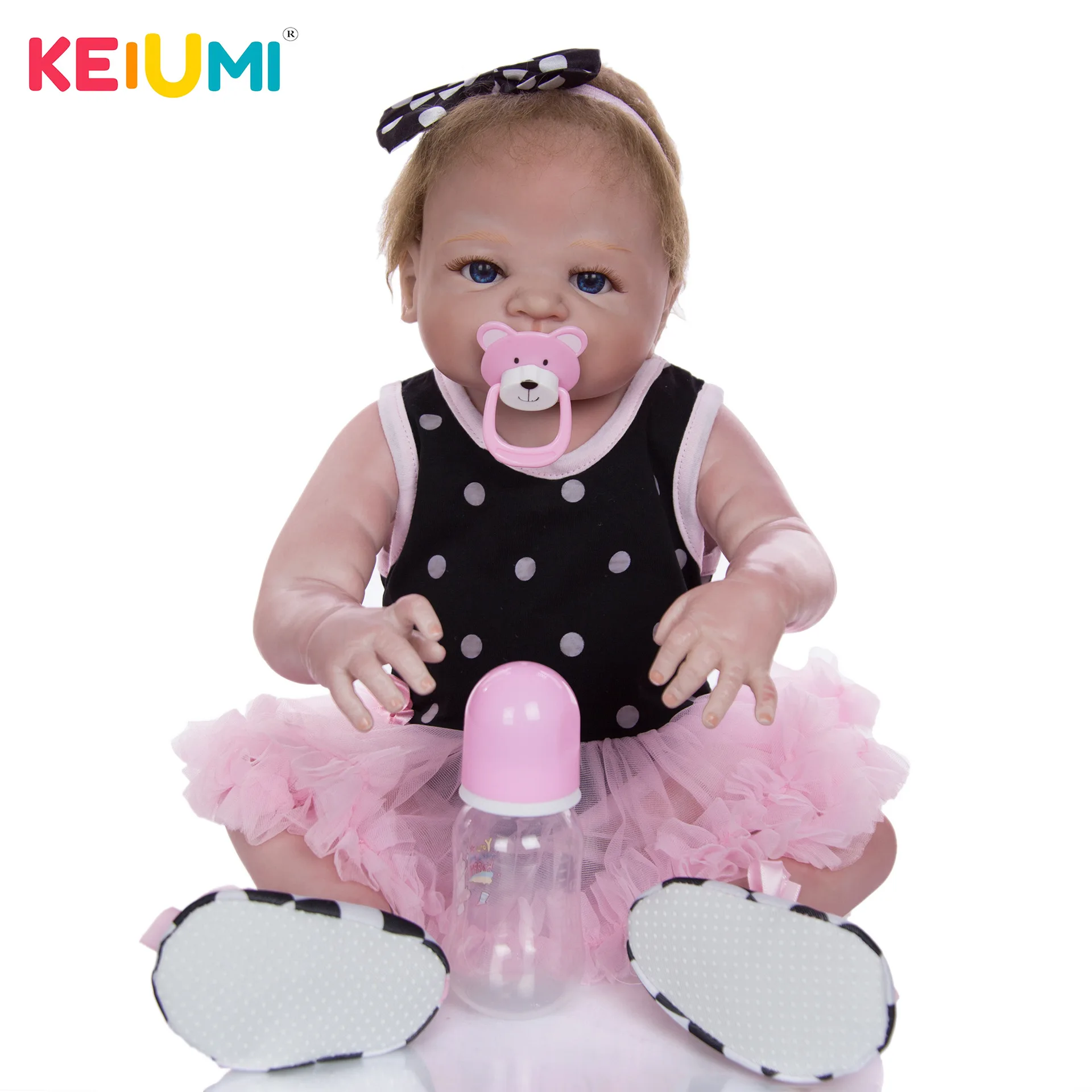  Keiumi 23-Inch Red Skin Reborn Baby Doll Full Rubber Model Infant GIRL'S 57 Cm