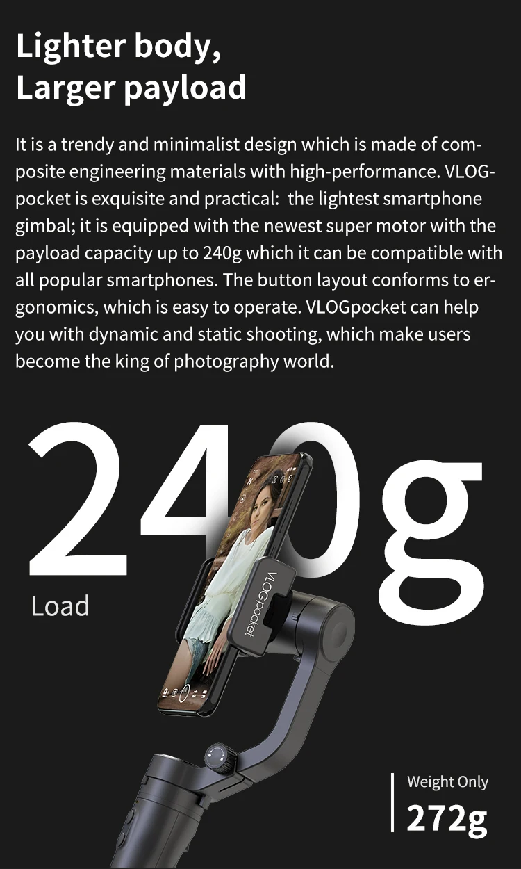 FeiyuTech Vimble 2/vlog Карманный стабилизатор 3-осевая карманная tellphone Gimbal шест штатив для iPhone X 8 huawei PK DJI Osmo Mobile