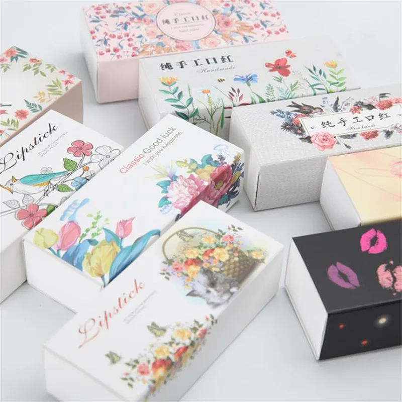 

50pcs/lot 2.7*2.7*8.8cm Mini Colorful Drawer Box DIY Lipstick Perfume Essential Oil Bottle Packaging Box Package Kraft Paper Box